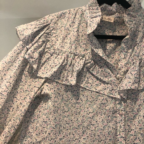 LoveShackFancy Ruffle Printed Top - Picture 2 of 5